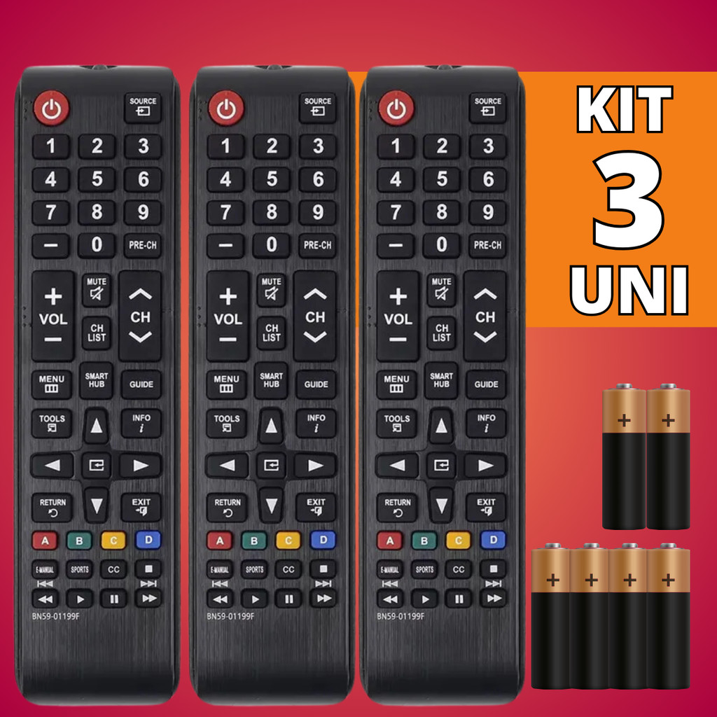 Controle Remoto Compatível Com Samsung Tv 4K Smart Hub – Escolha Seu Kit