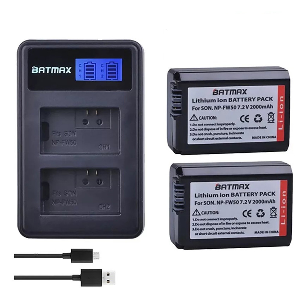 Kit 2 Bateria Np-fw50 Com Carregador Duplo