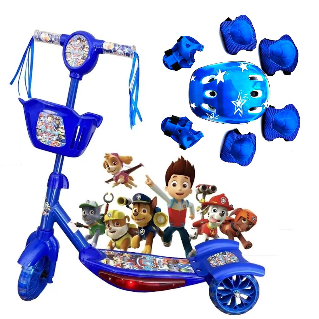 Patinete Meninos Musical 3 Rodas Cesta E Luzes Até 35kg Patinete Infantil Meninas