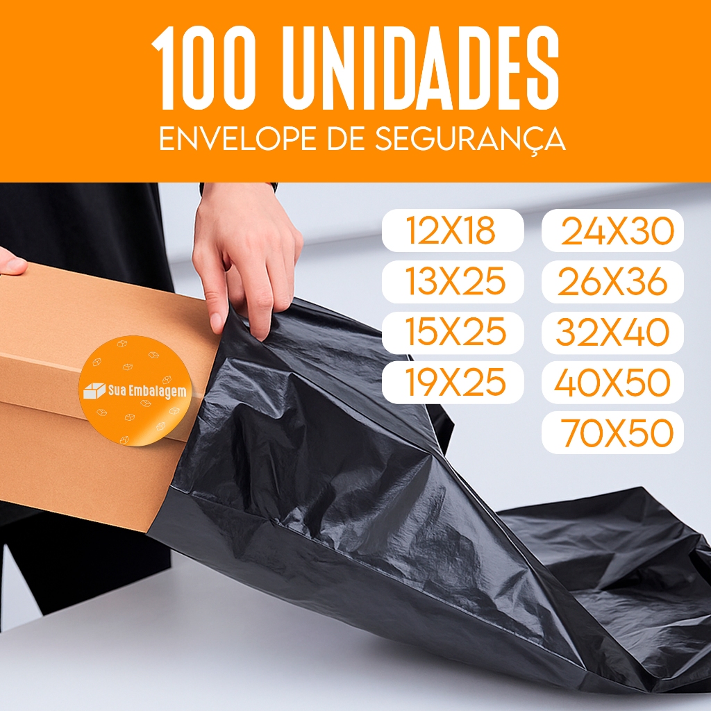 Kit Envelope de Segurança 100 un Cinza –  12X18  13X25 15X25 19X25 24X30 26X36 32X40 40X50 70X50
