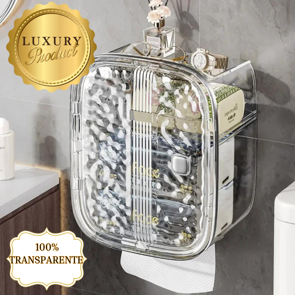 Caixa Luxo de papel higiênico de parede Caixa de papel higiênico transparente Porta Papel Torneira