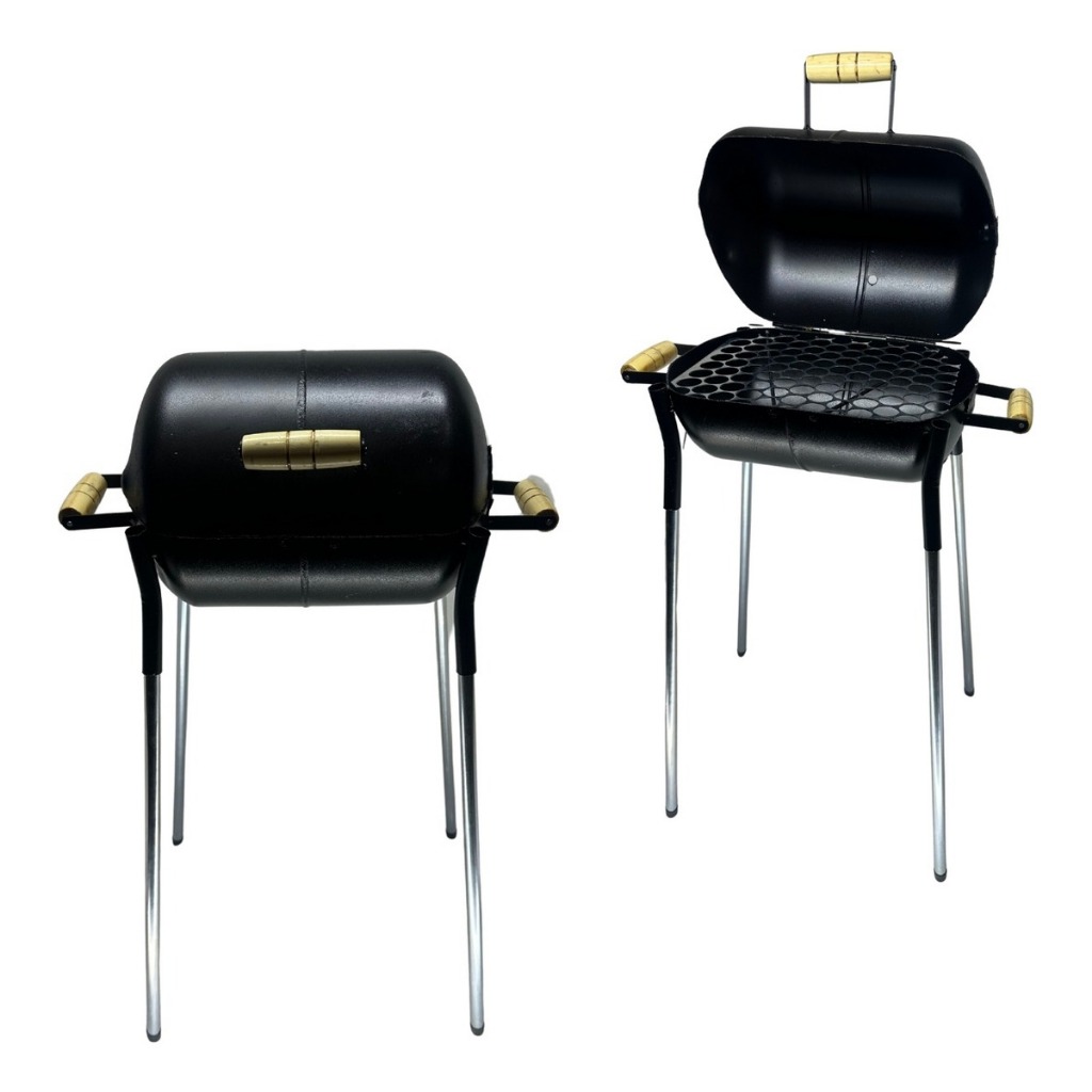 Mini Churrasqueira a Bafo 2 em 1 Portátil e Económica Churrasqueira Bafinho Apartamento Camping