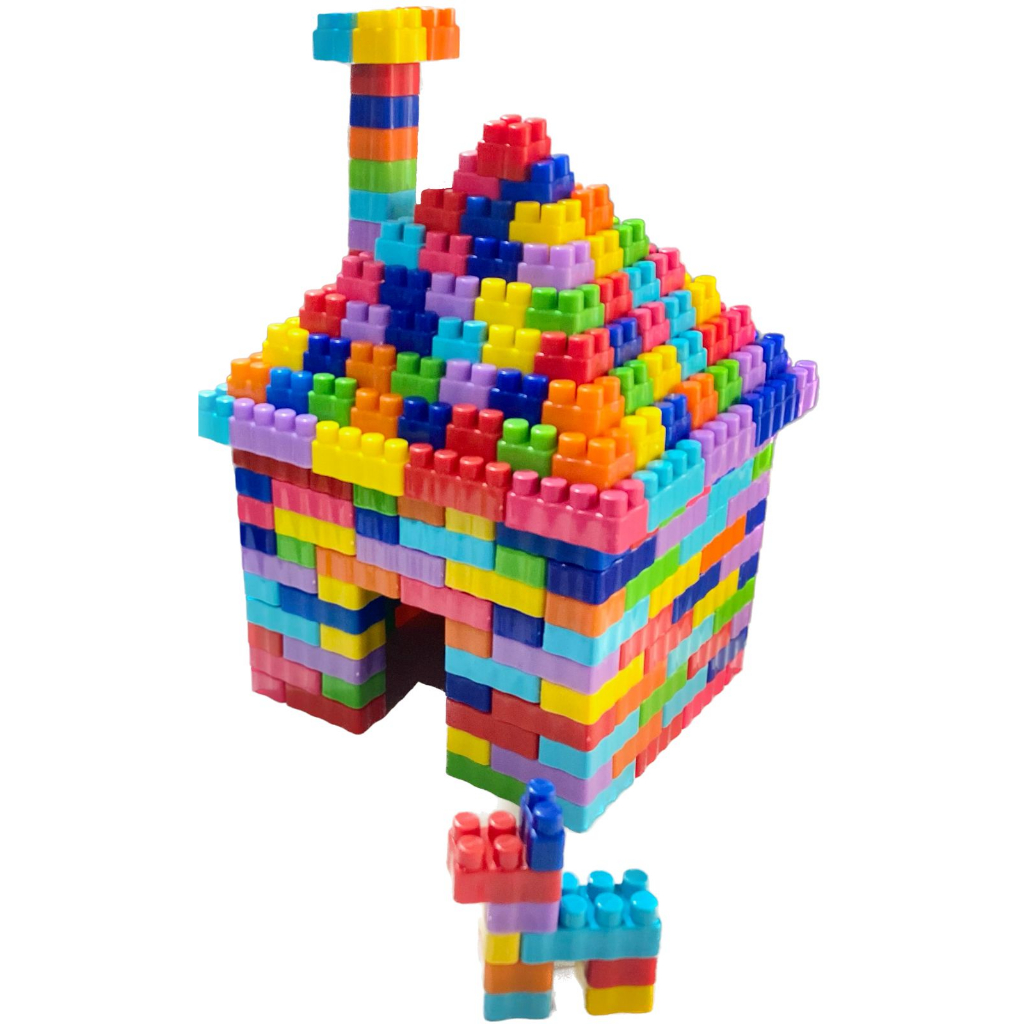 300 blocos de montar super coloridos + rodinhas – educacional