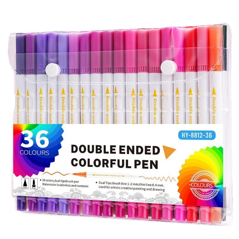 Kit12/24/36/48/60 Caneta Brush Ponta Pincel Letter