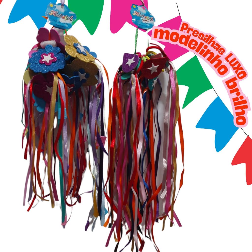 Kit presilhas Festa Junina Em E.V.A Detalhe brilho fitinhas coloridas, Criança Adulto Festa Diversão