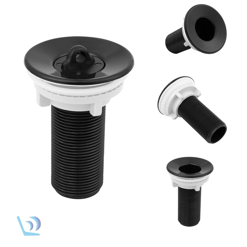 Válvula Para Cuba Pia Lavatório Lavabo Preto ABS 7/8