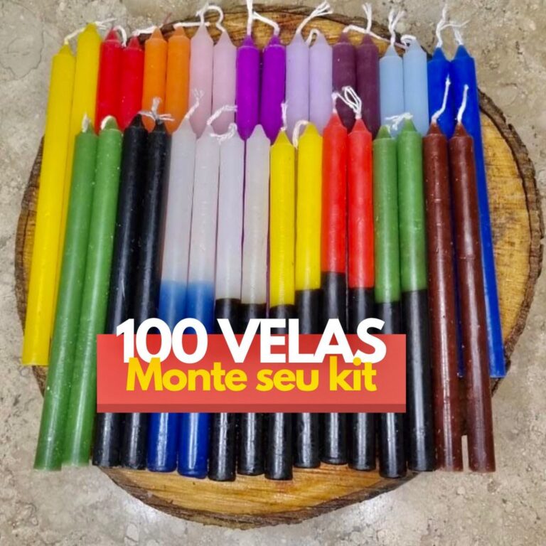 Kit 100 Vela Palito Coloridas e Bicolores 16 Cm