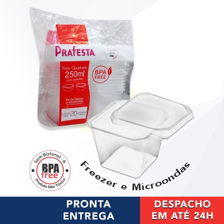 Kit 20 Pote Para Bolo De Pote Quadrado Plástico D