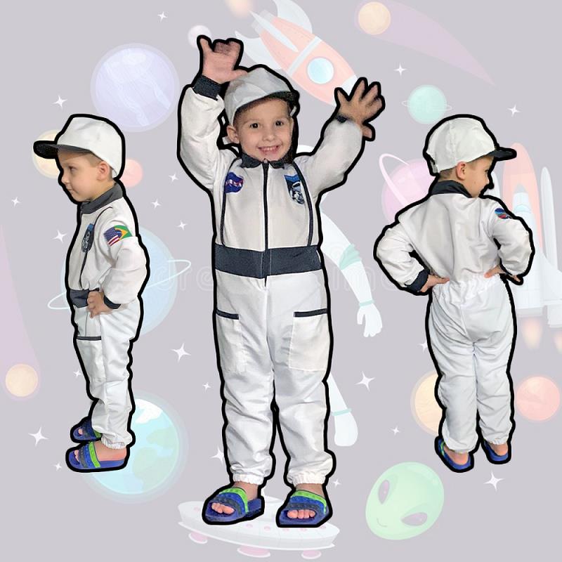 Fantasia Astronauta Infantil Nasa Luxo Unissex Pronta Entrega