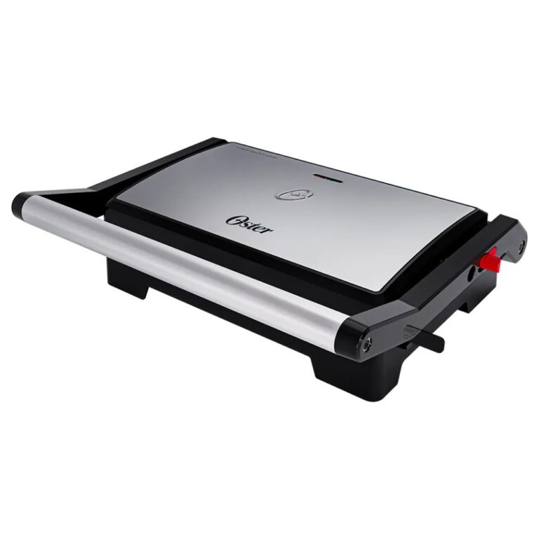 Mini Grill Elétrico Oster Inox 2 em 1 Grelha e Sa