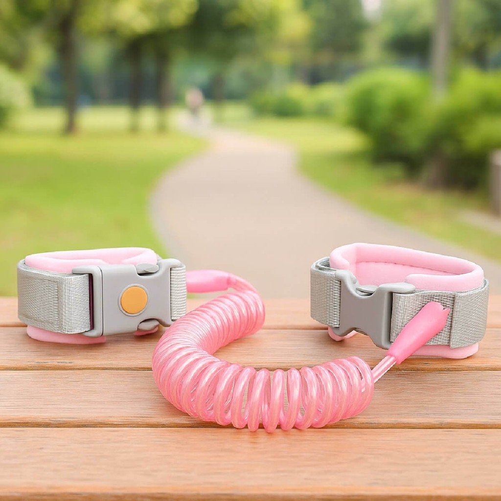 Pulseira Guia Infantil 2m com Trava Magnética e Velcro Proteção Cordão de Segurança Passeio Anti Per
