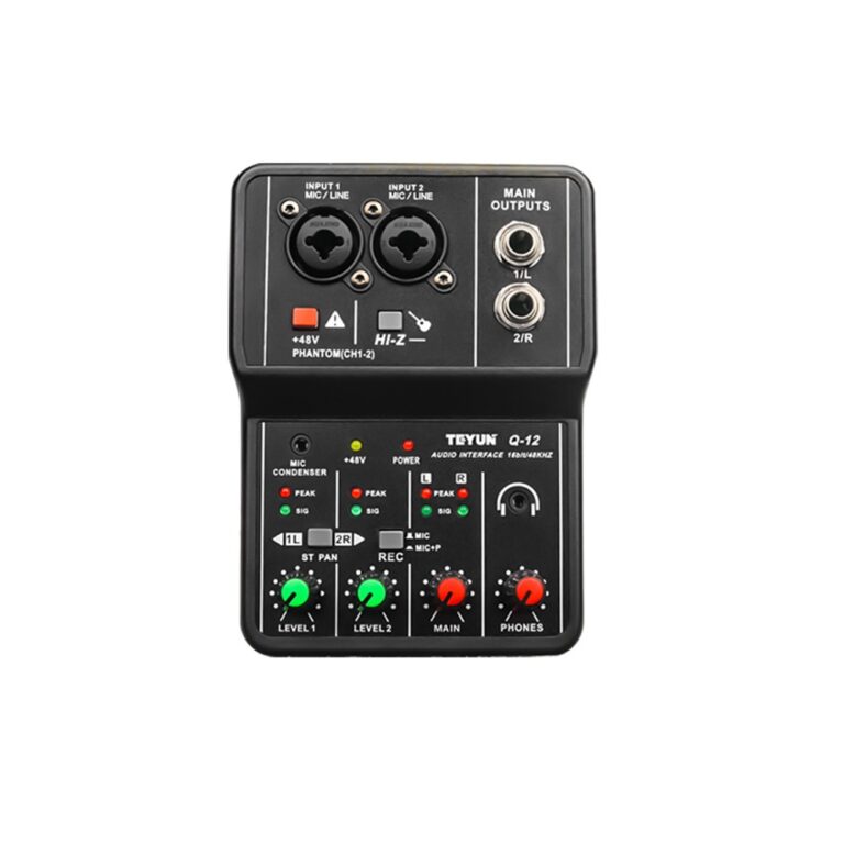 TEYUN Q-12 Professional Audio Sound Card Com Monit