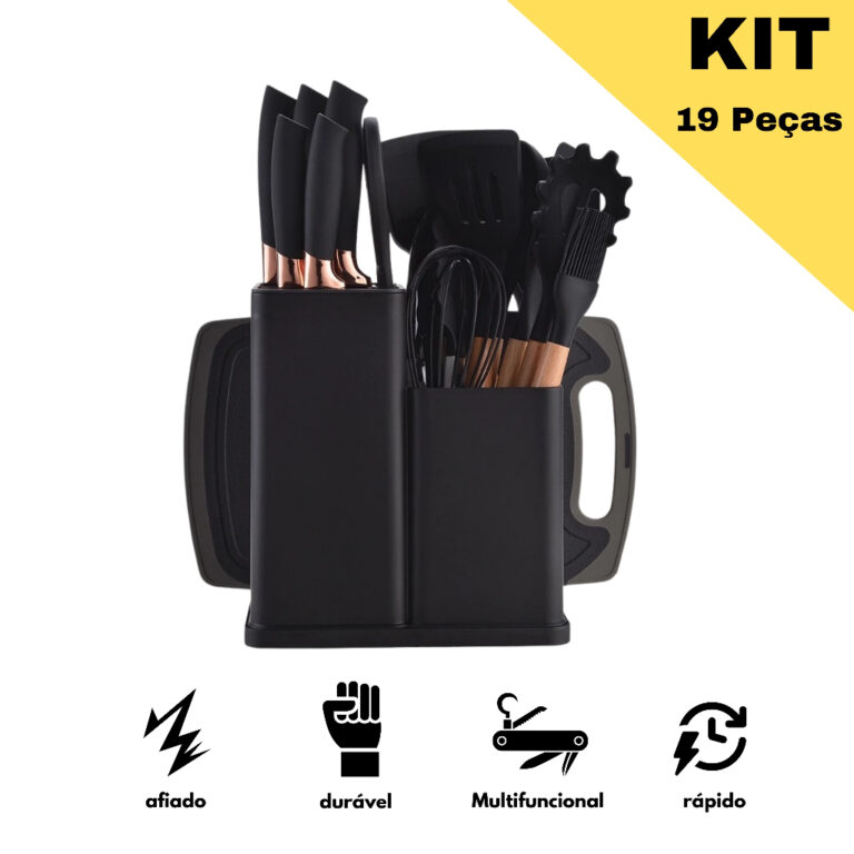 Kit 19 Peças Jogo de Utensílios Para Cozinha em 
