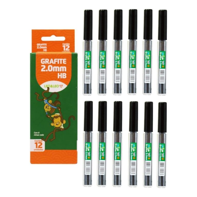 Kit Mina De Grafite Hb 0.7 12 Tubos com 12 minas e