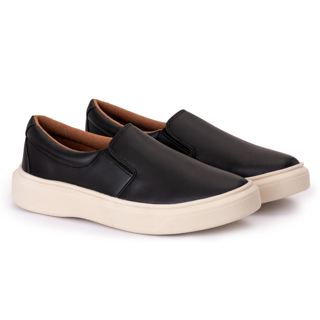 Tênis Sapatenis Casual Iate Couro Sintético Confortável Slip On Dia Dia Calce Fácil Off