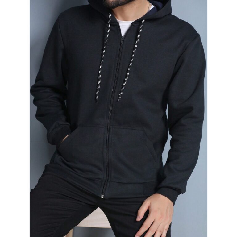 Moletom com Zíper Blusa de Frio Fechado Flanelado