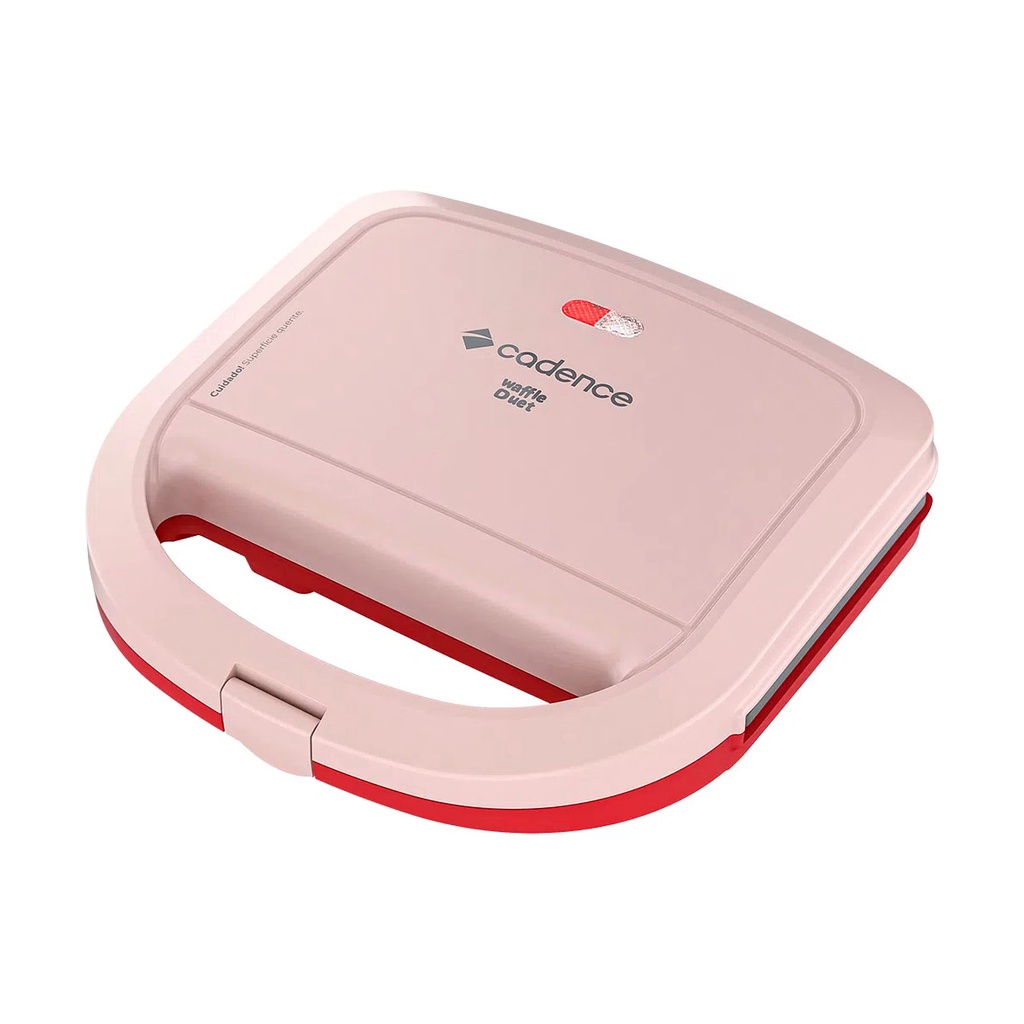 Máquina de Waffles Elétrica Cadence Duet WAF200 750w Antiaderente Chapa Duplo Aquecimento Porta Fio