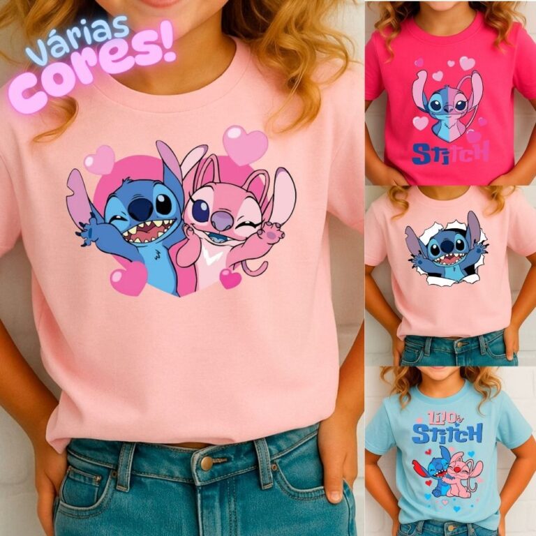 Camiseta Lilo E Stitch Disney Filme Infantil Camis