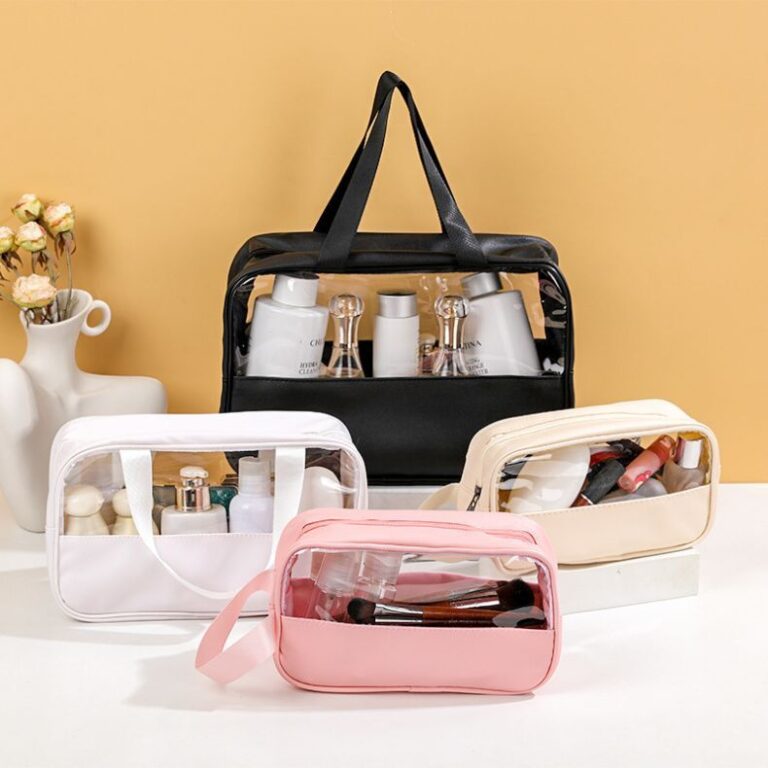 Kit 3 Bolsas Portátil Transparente Para Viagem Co