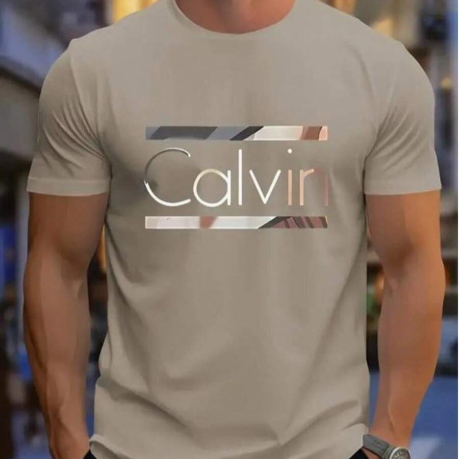 Camiseta Masculina Estampa Calvin Reforçada 100% Algodão Fio 30.1