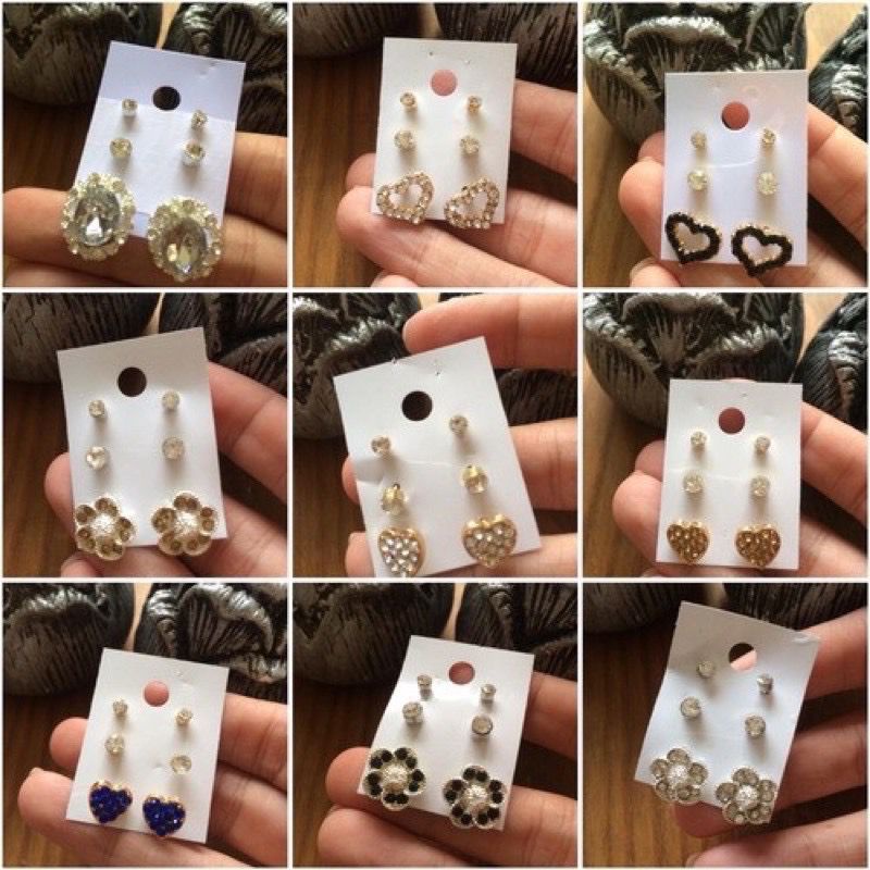 kit 48 pares Brincos Bijuteria -16 CARTELAS 3 Pares cada