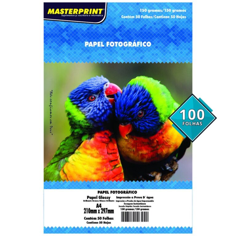 Papel Fotográfico 150g A4 Glossy Branco Brilhante