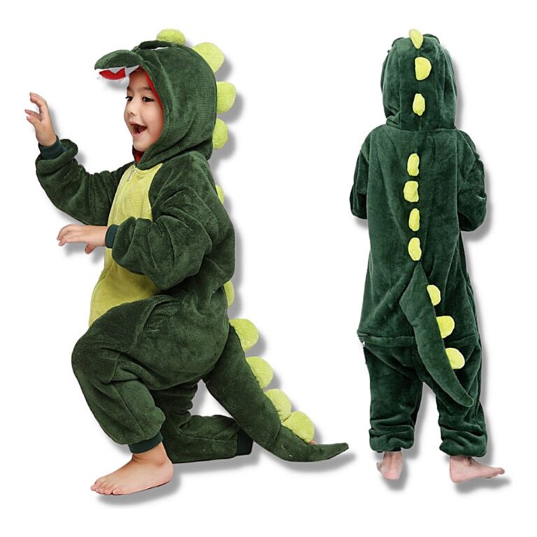 Pijama de Dinossauro Infantil De Pelúcia Personag