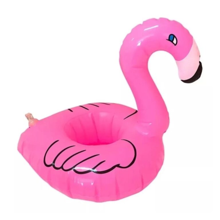 Kit com 10 Boias Porta Copo Flamingo Flutuador P/ 