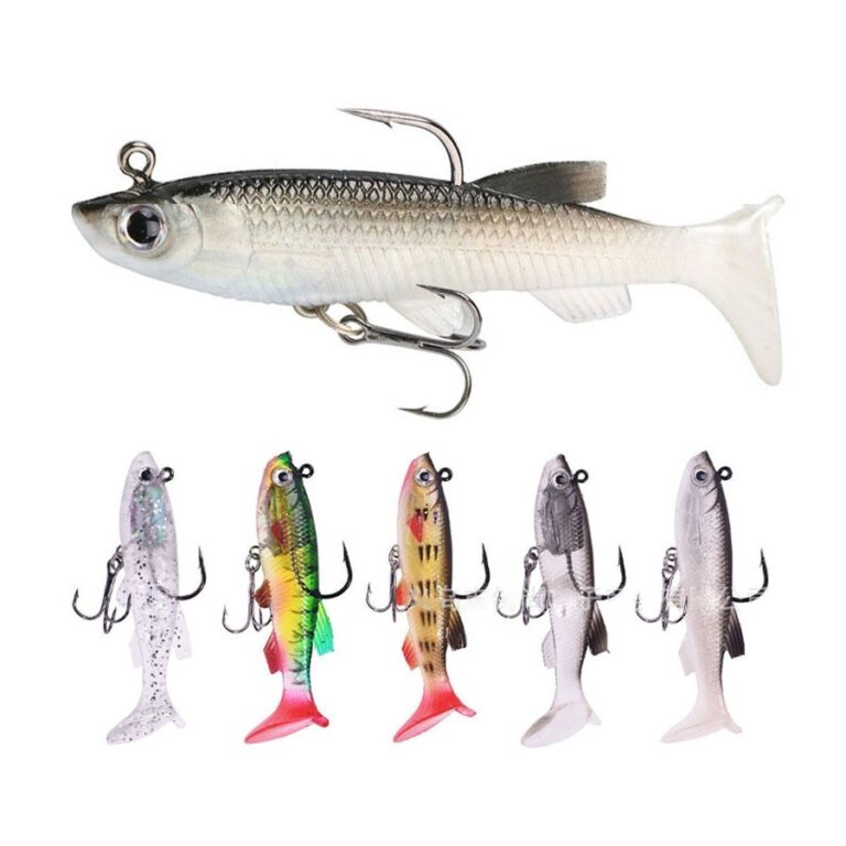 Kit 5 Isca Artificial Silicone Shad Peixe Embutido