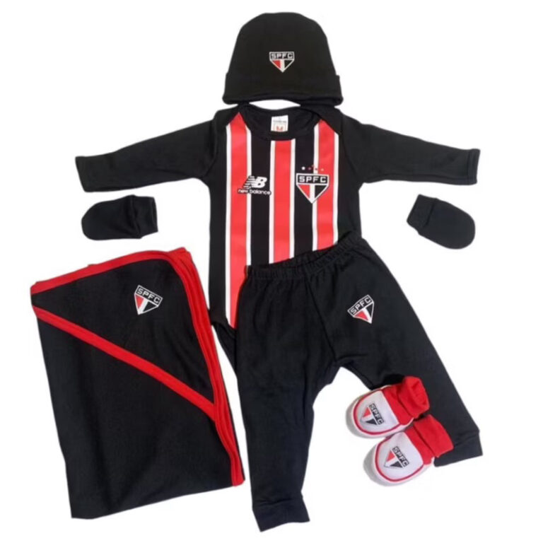 kit maternidade 6 peças, bebê times temáticos, 