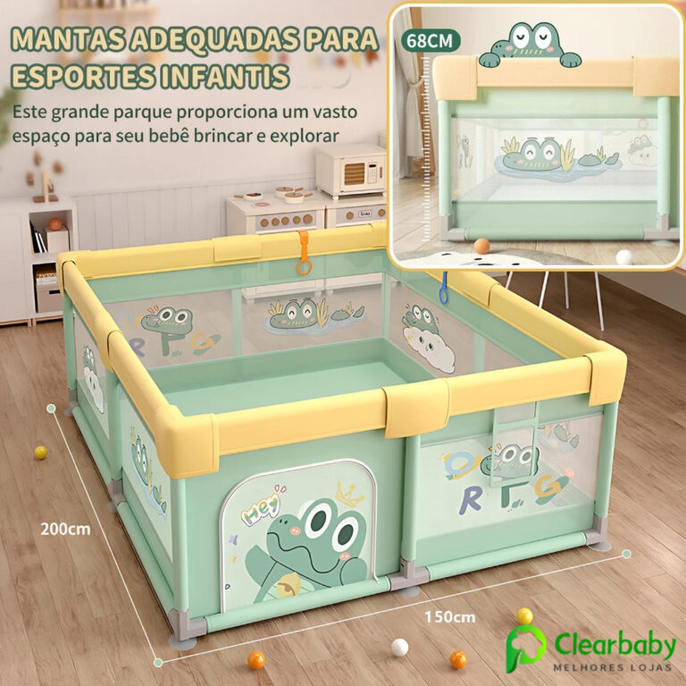 Cercadinho para Bebê Dobrável e Portátil 180x12