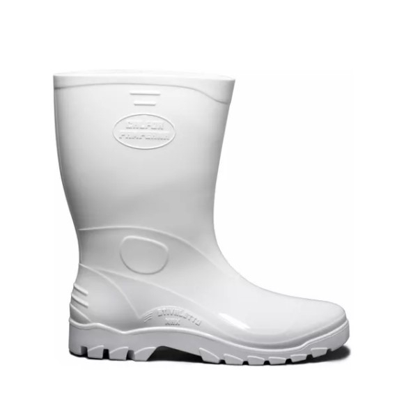 Bota Pvc Borracha Branca Cano Médio  Impermeável