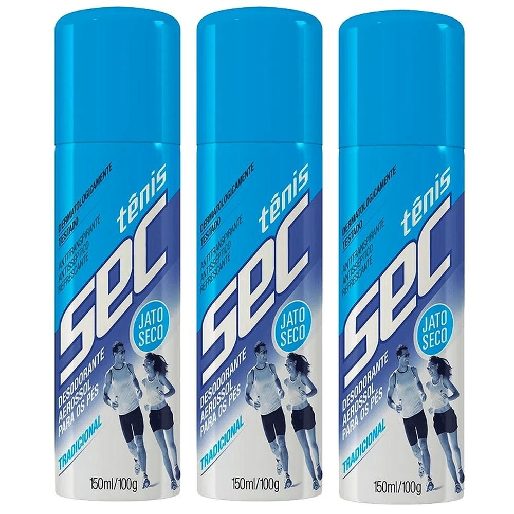 Kit 3 unid – Desodorante Tênis Sec Aerosol Tradicional 150ml