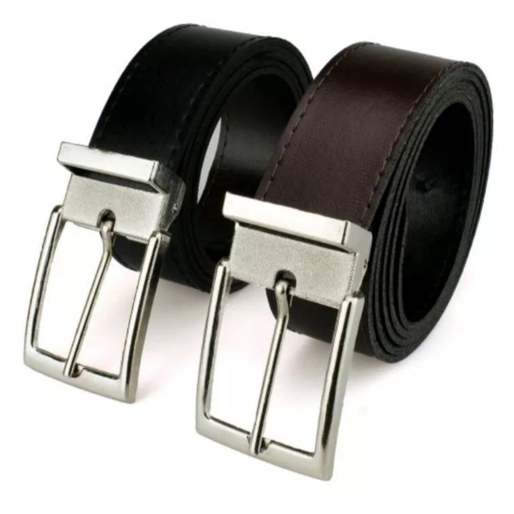 Kit 2 cinto social dupla face qualidade premium 120cm