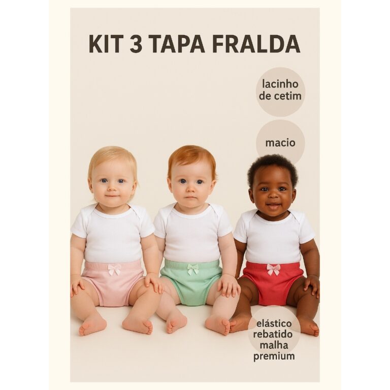 kit 3 Tapa fralda suedine  100% Algodão
