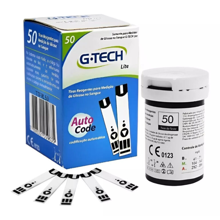 Tiras Reagentes G-Tech Lite Frasco Com 50 Unidades