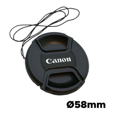 Tampa Frontal Lente Canon 18-55mm 58mm Com Logotip