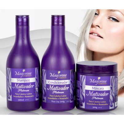 Matizador Platinum Cabelos Loiros Kit 3 Produtos C
