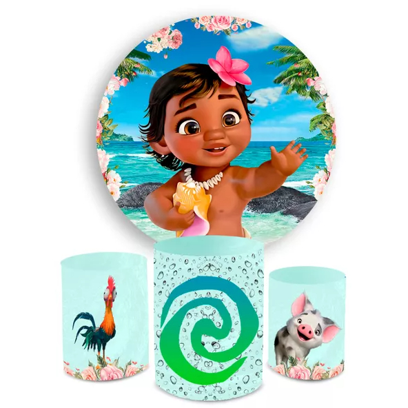 Kit Decorativo Painel Redondo C/ Elástico Moana B