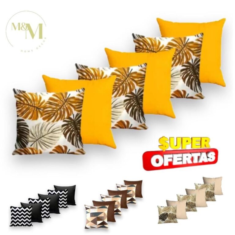 KIT COM 6 CAPAS PARA ALMOFADAS DECORATIVAS COM ZÍ