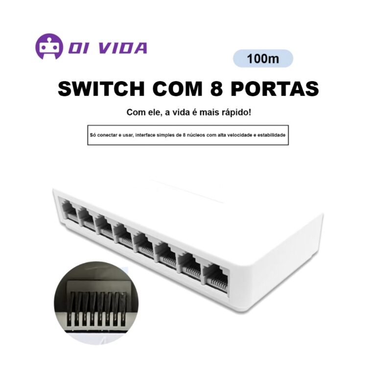 Roteador Switch de Rede 8 Portas 10/100mbps LAN RJ