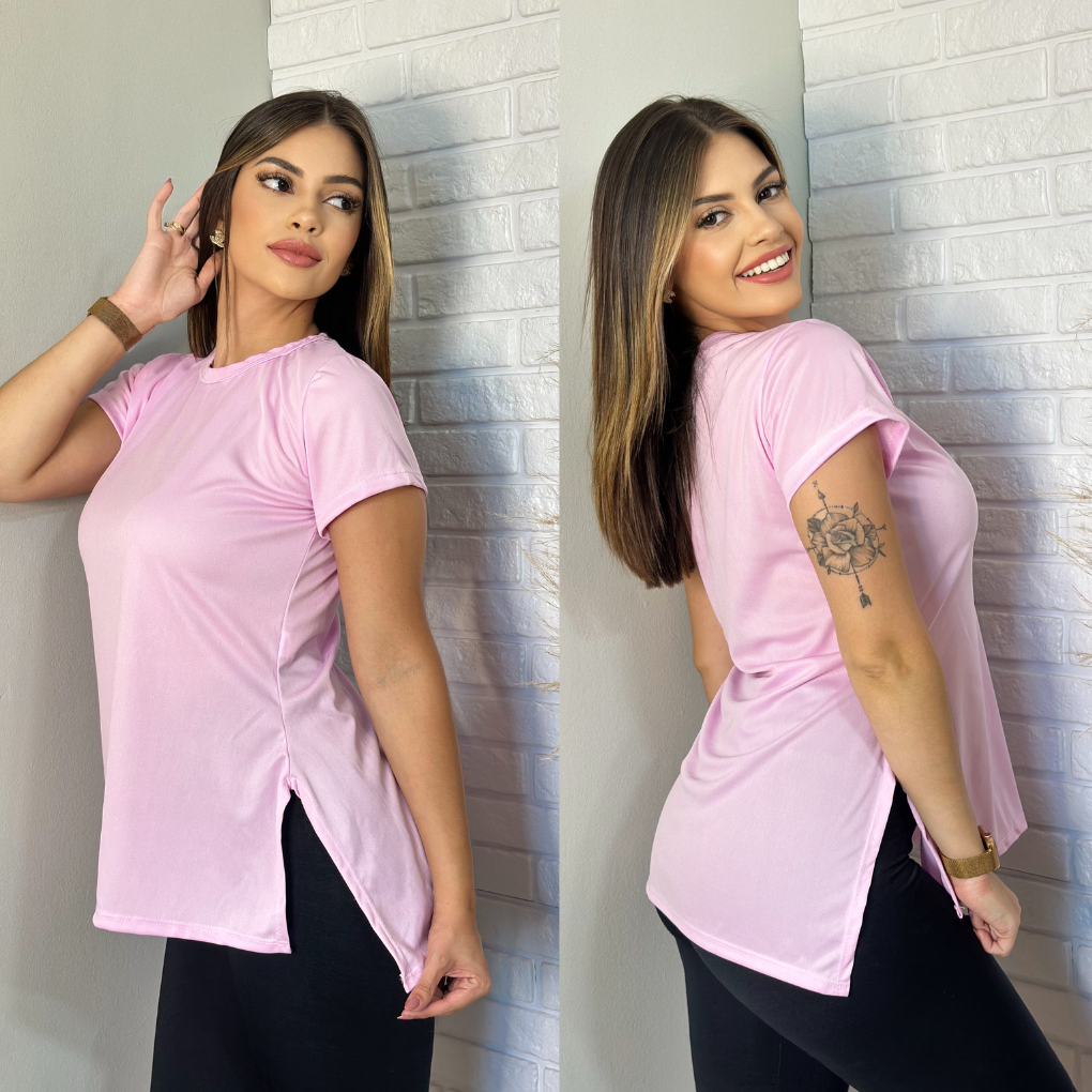 2 Blusas Feminina Academia Dry Fit Camisa Caminhada Musculação Treino camiseta tapa bum bum