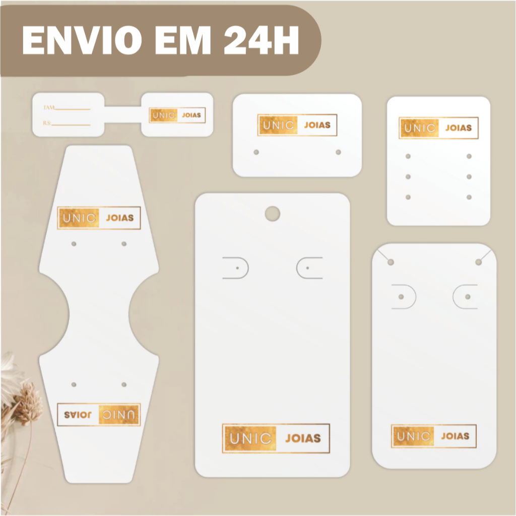 Tag Personalizada Cartela acessórios  personalizada embalagem