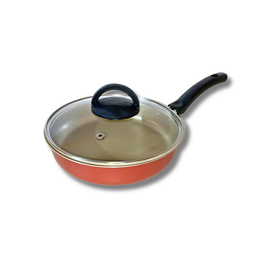 Frigideira Alta Funda 20 Cm Antiaderente C/ Tampa Vidro