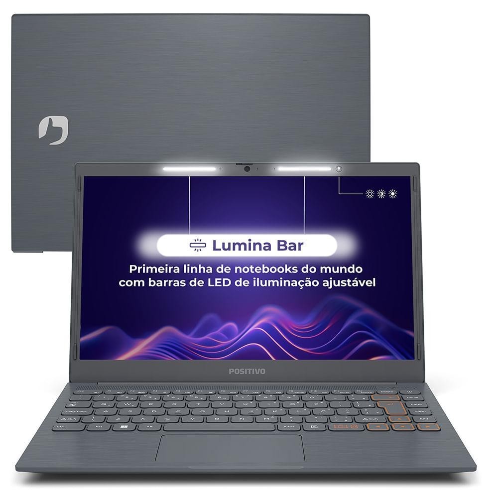 Notebook Positivo Vision C14 Intel® Celeron® Linux 8GB RAM 256GB 14.1 LED HD Lumina BAR – Cinza