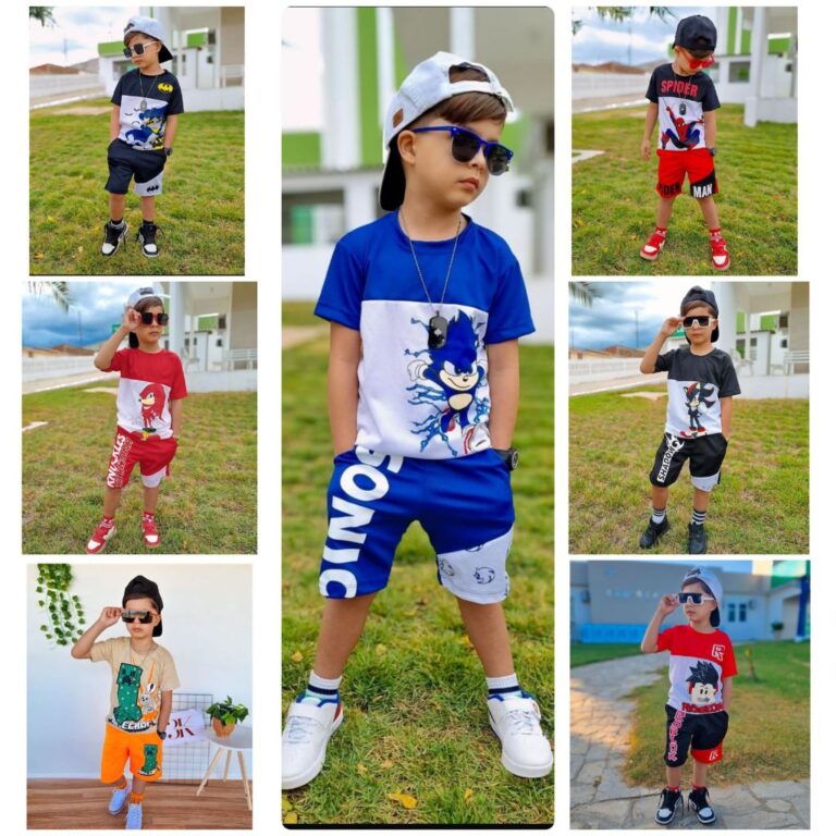 Conjunto Infantil Menino Bermuda e Camisa Masculin