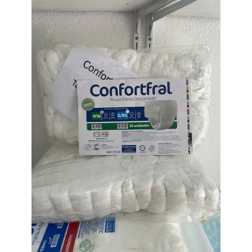 Fralda tipo calcinha/cueca confortfral pants pacote 26 unidades