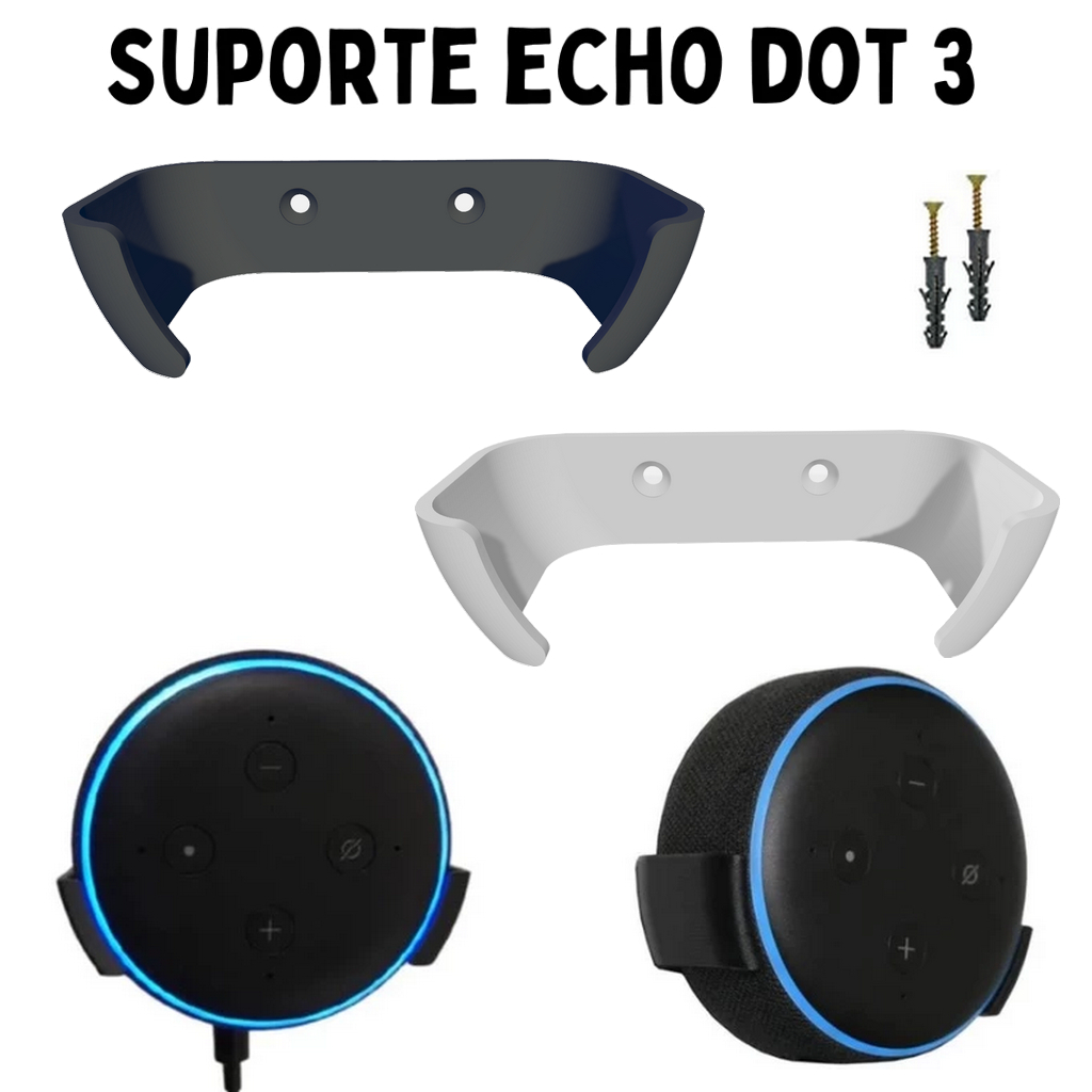 Suporte De Parede Para Amazon Alexa Echo Dot Geração 3 + Parafusos e Buchas