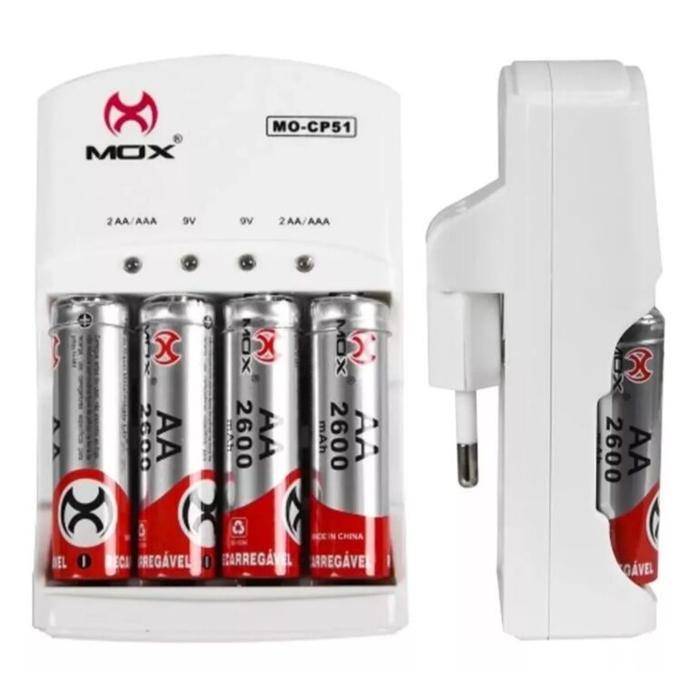 Carregador De Pilhas Bivolt Rápido+4 Pilhas AA Re