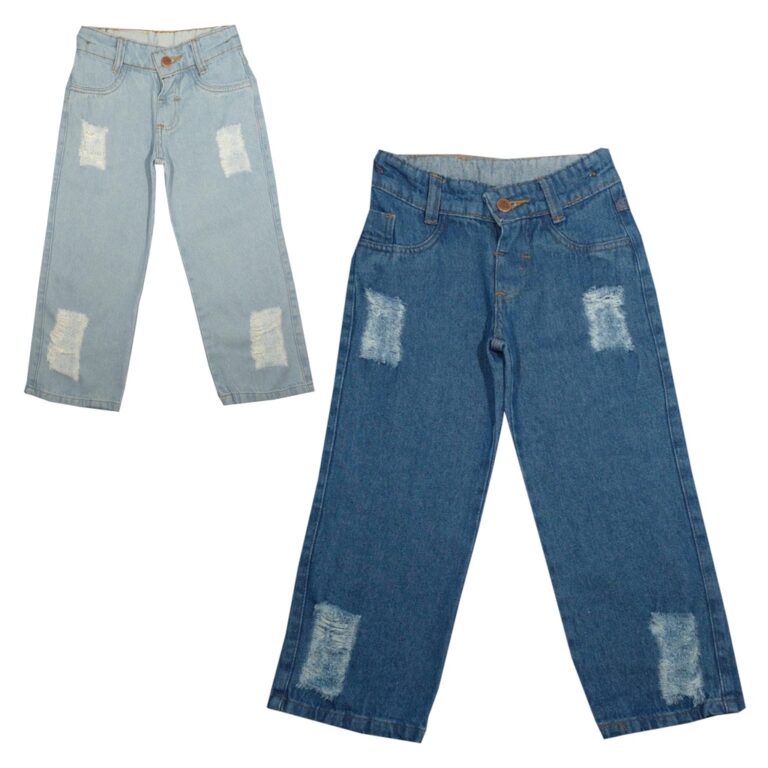 Calça Jeans Wide Leg feminino infantil